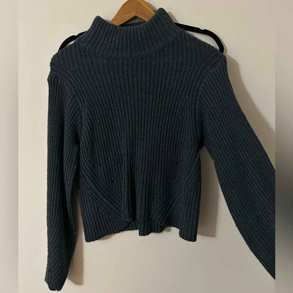 Gray turtleneck sweater